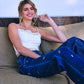 Midnight Bloom Wide Leg Jeans