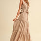 Embroidered Tiered Midi Skirt