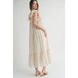 TIERED FLORAL MAXI DRESS WITH RUFFLED SLEEVES