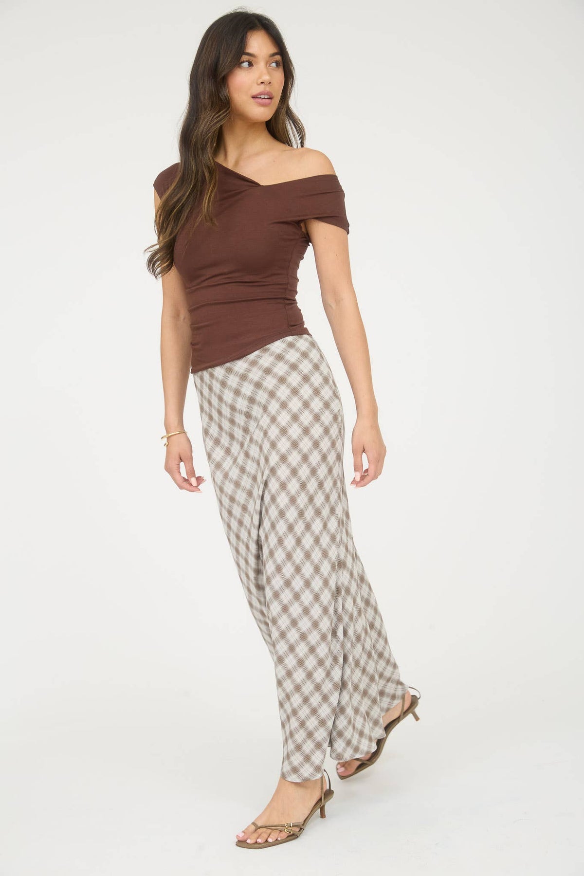 Autumn Plaid Midi Skirt