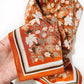 100% Silk Bandana Scarf - Botanical Garden Floral Western