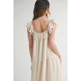 TIERED FLORAL MAXI DRESS WITH RUFFLED SLEEVES
