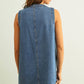 Sleeveless Button Front Denim Dress