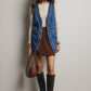 Braided Trim Denim Vest