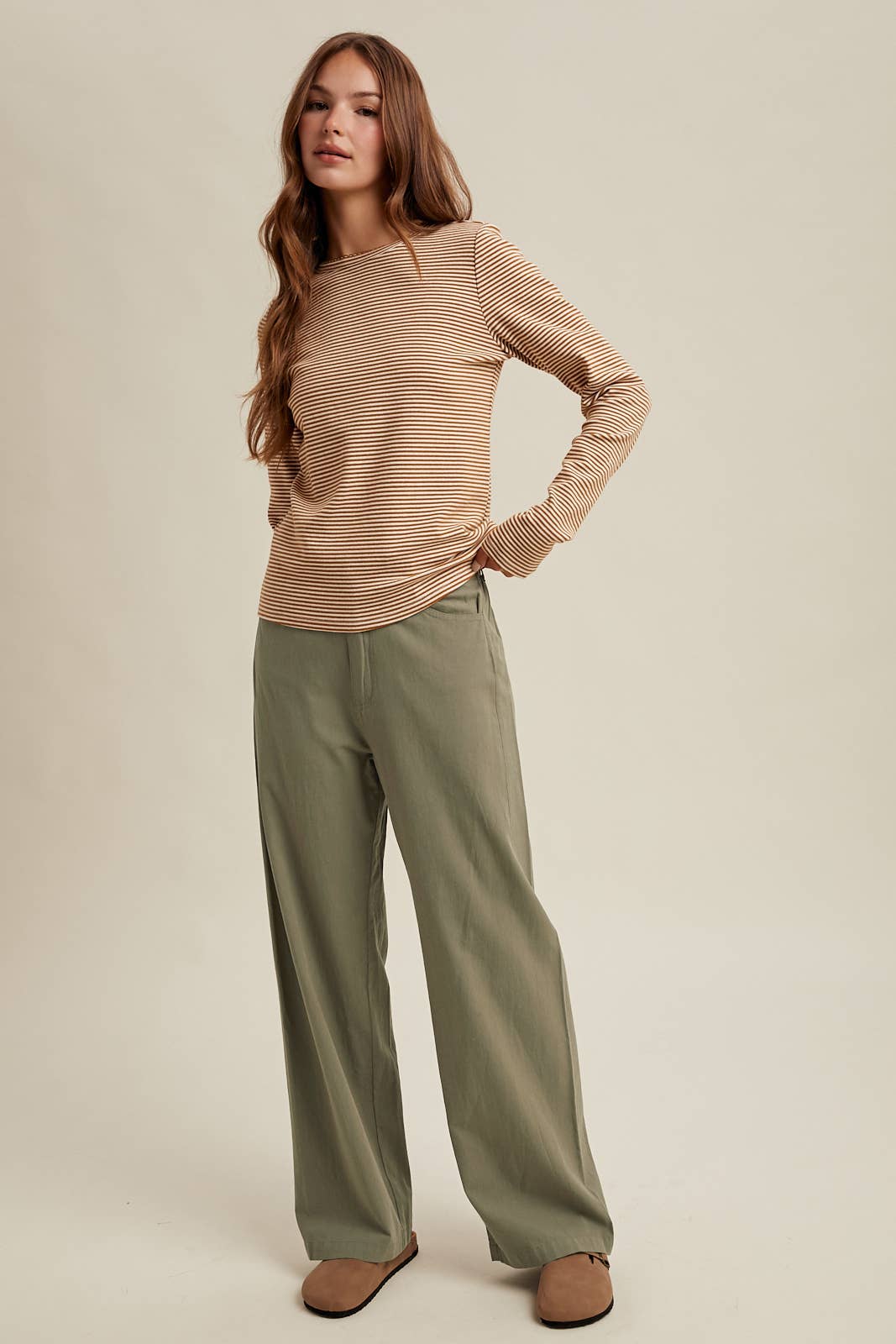 Olive Woven Pants