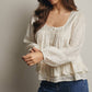 Ruffle Hem Peasant Blouse
