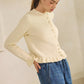 Ruffle Trim Knit Cardigan